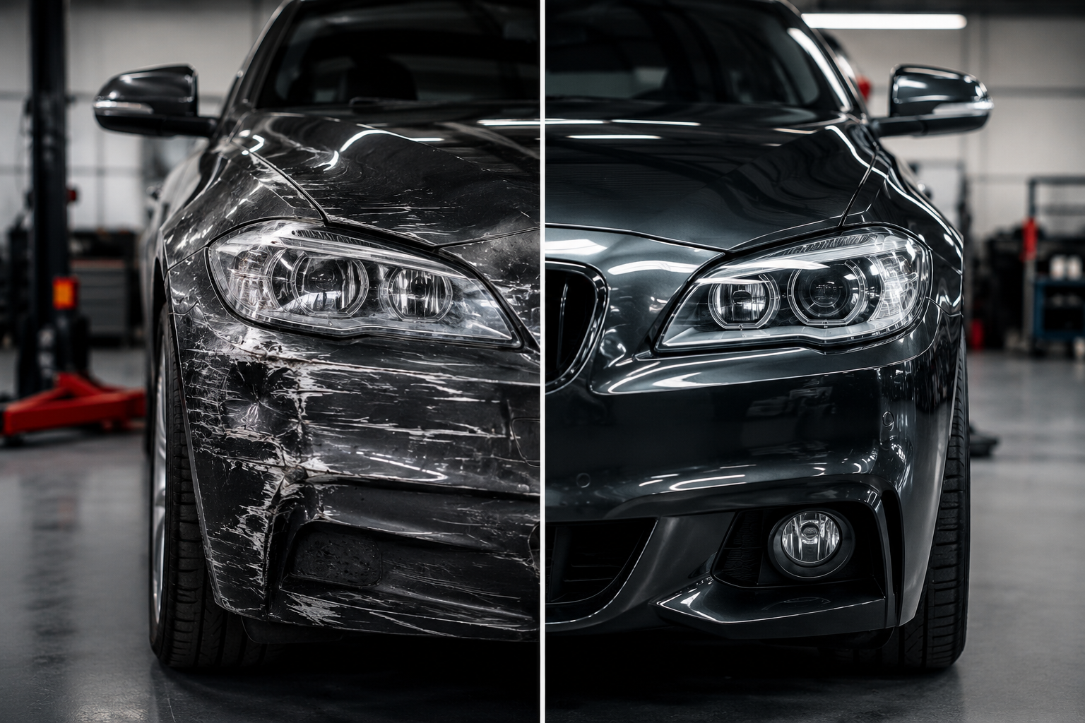Avant après réparation carrosserie